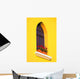 A Window In A Bright Yellow Wall Wall Mural