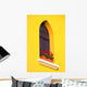 A Window In A Bright Yellow Wall Wall Mural