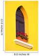 A Window In A Bright Yellow Wall Wall Mural