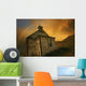 Old Church With Rainbow Over Building Wall Mural