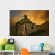 Old Church With Rainbow Over Building Wall Mural