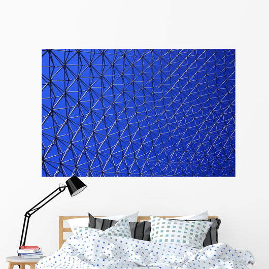 Metal Mesh Against A Blue Sky Wall Mural