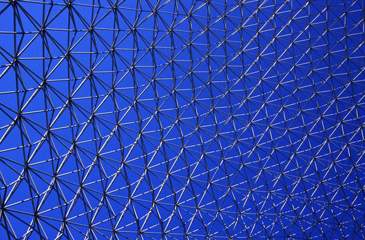 Metal Mesh Against A Blue Sky Wall Mural