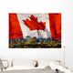 Flag Of Canada Over Alberta's Capital City, Edmonton, Alberta, Canada Wall Mural