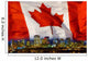 Flag Of Canada Over Alberta's Capital City, Edmonton, Alberta, Canada Wall Mural