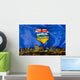 Flag Of Alberta Over Edmonton Wall Mural