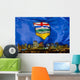 Flag Of Alberta Over Edmonton Wall Mural