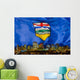 Flag Of Alberta Over Edmonton Wall Mural