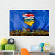 Flag Of Alberta Over Edmonton Wall Mural