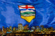 Flag Of Alberta Over Edmonton Wall Mural