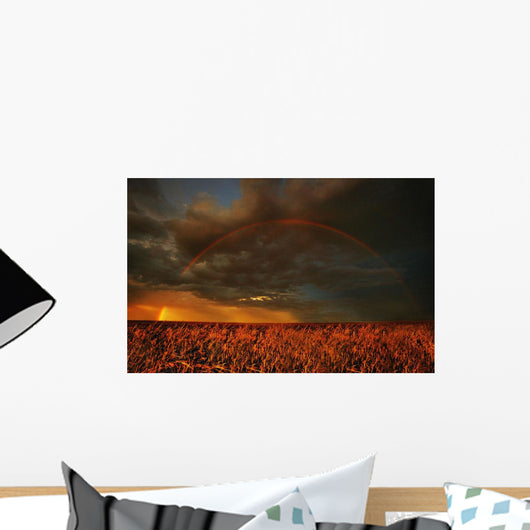 Rainbow Above Farmer's Field Wall Mural