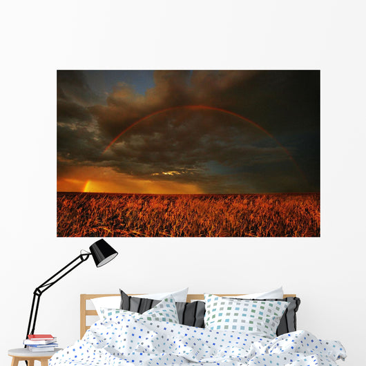 Rainbow Above Farmer's Field Wall Mural