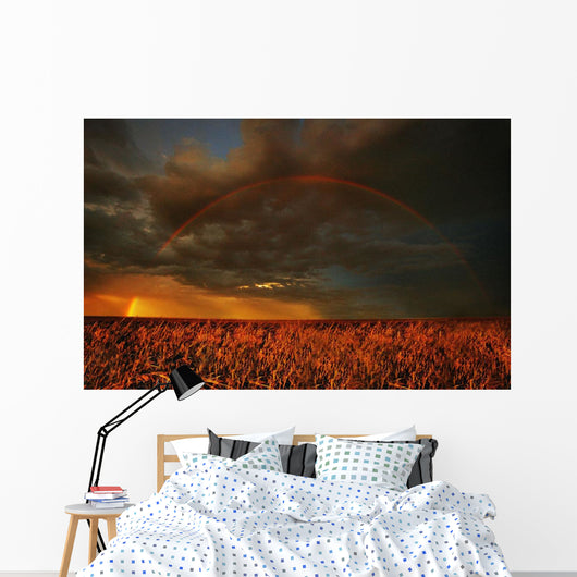 Rainbow Above Farmer's Field Wall Mural