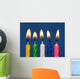 Colourful Candles Lit Wall Mural