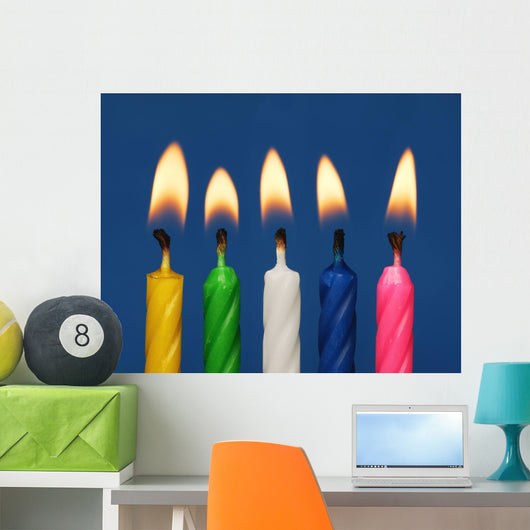 Colourful Candles Lit Wall Mural