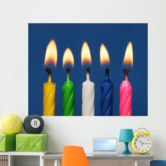 Colourful Candles Lit Wall Mural