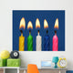Colourful Candles Lit Wall Mural
