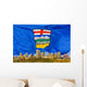 Alberta's Flag Behind Edmonton Skyline Wall Mural