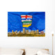 Alberta's Flag Behind Edmonton Skyline Wall Mural