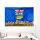 Alberta's Flag Behind Edmonton Skyline Wall Mural