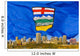 Alberta's Flag Behind Edmonton Skyline Wall Mural