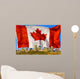 Canadian Flag Behind Edmonton Wall Mural