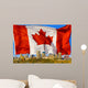 Canadian Flag Behind Edmonton Wall Mural