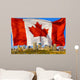 Canadian Flag Behind Edmonton Wall Mural
