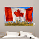 Canadian Flag Behind Edmonton Wall Mural