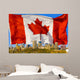 Canadian Flag Behind Edmonton Wall Mural