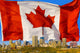 Canadian Flag Behind Edmonton Wall Mural