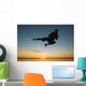 Silhouette In The Sunrise Wall Mural