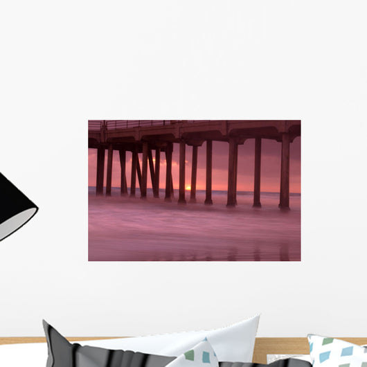 Sunset Behind Pier Wall Mural