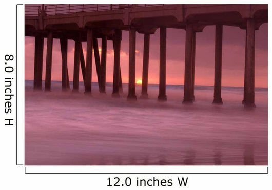 Sunset Behind Pier Wall Mural