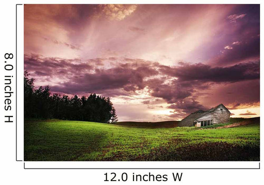 A Lonely Farm Building In An Open Field Wall Mural