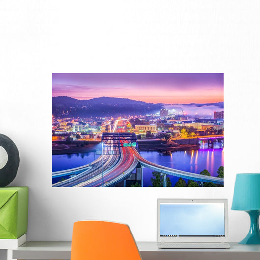 Charleston West Virginia USA Purple Sunset Wall Decal