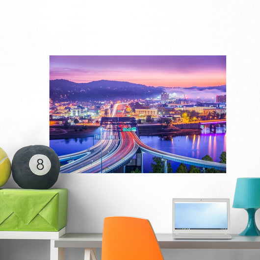 Charleston West Virginia USA Purple Sunset Wall Decal