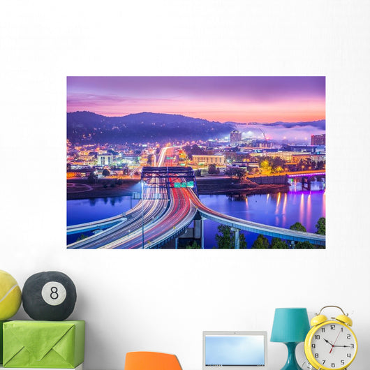 Charleston West Virginia USA Purple Sunset Wall Decal