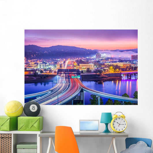 Charleston West Virginia USA Purple Sunset Wall Decal