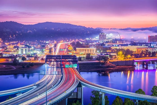 Charleston West Virginia USA Purple Sunset Wall Decal