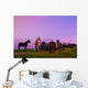 Horses Beside Broken Carriages Wall Mural