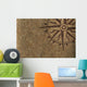 Compass Rose on Wood Texture Wall Mural