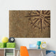 Compass Rose on Wood Texture Wall Mural
