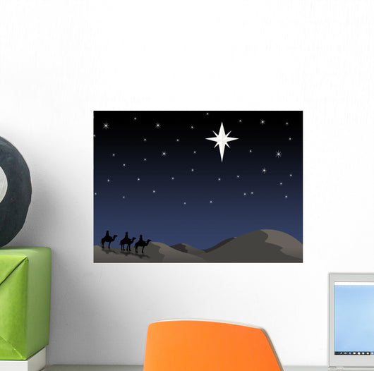 Three Wisemen Following Star Wall Mural