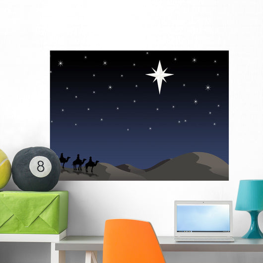 Three Wisemen Following Star Wall Mural