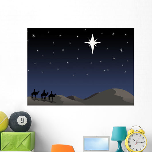 Three Wisemen Following Star Wall Mural