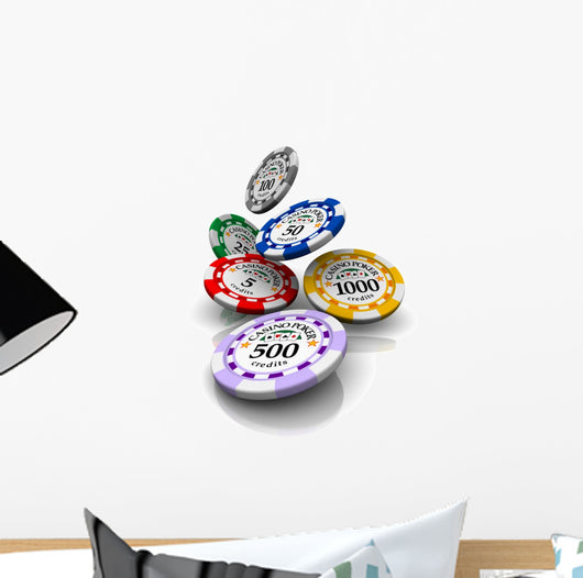 Tossing Chips Poker Wall Decal