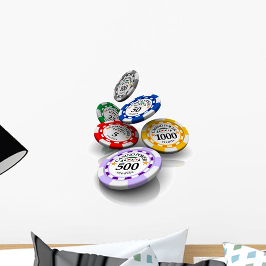 Tossing Chips Poker Wall Decal