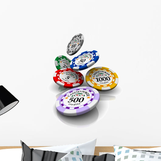 Tossing Chips Poker Wall Decal