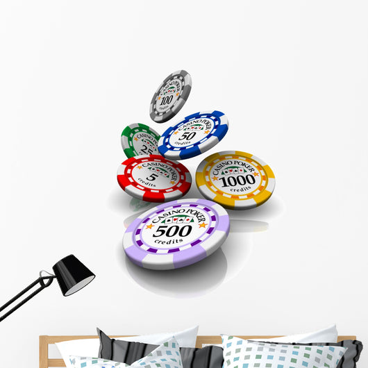 Tossing Chips Poker Wall Decal